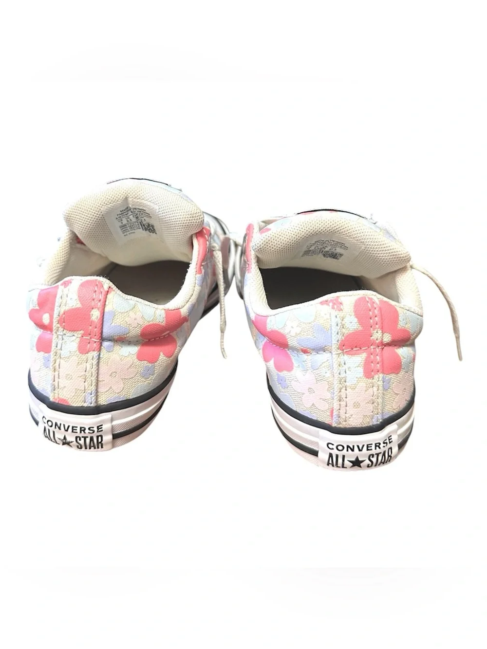 Converse Girls Size 3 Street Ox low-top sneakers floral print pink blue